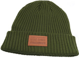 Simple Leather Patch Beanie