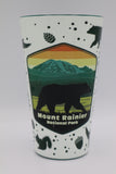Pint Glass Raised Bear In Shield