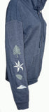 Flower Sleave Full Zip Hoodie