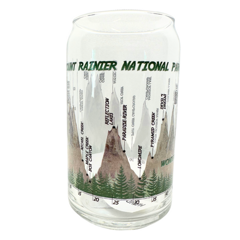 Mount Rainier National Park Peaks Soda Can Glass